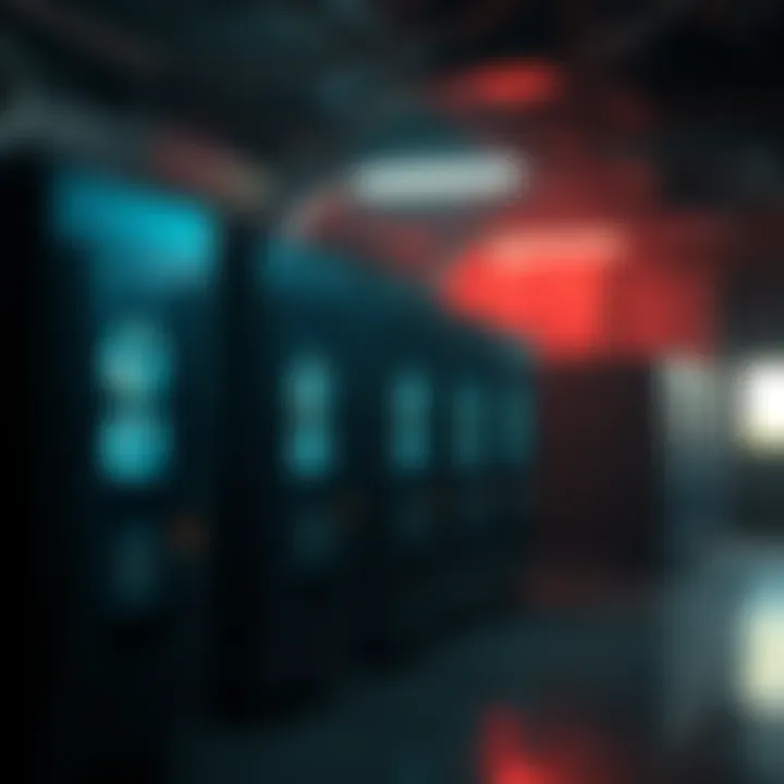 A group of mining machines operating in a dimly lit environment, illustrating the challenges and opportunities during a bear market.