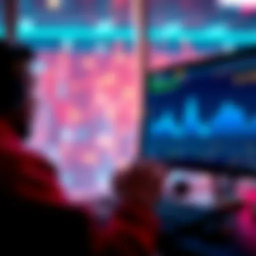 Person looking at computer screen showing mining stats with no shares