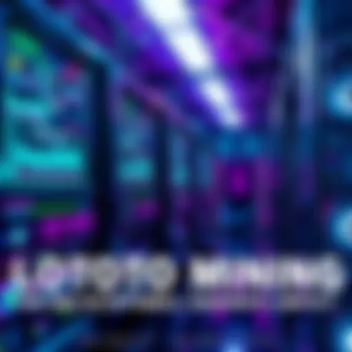 Several mining rigs working together with screens displaying performance metrics and cryptocurrency data.