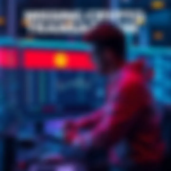 A trader looking at a computer screen displaying a block explorer with a question mark, symbolizing a missing crypto transaction.