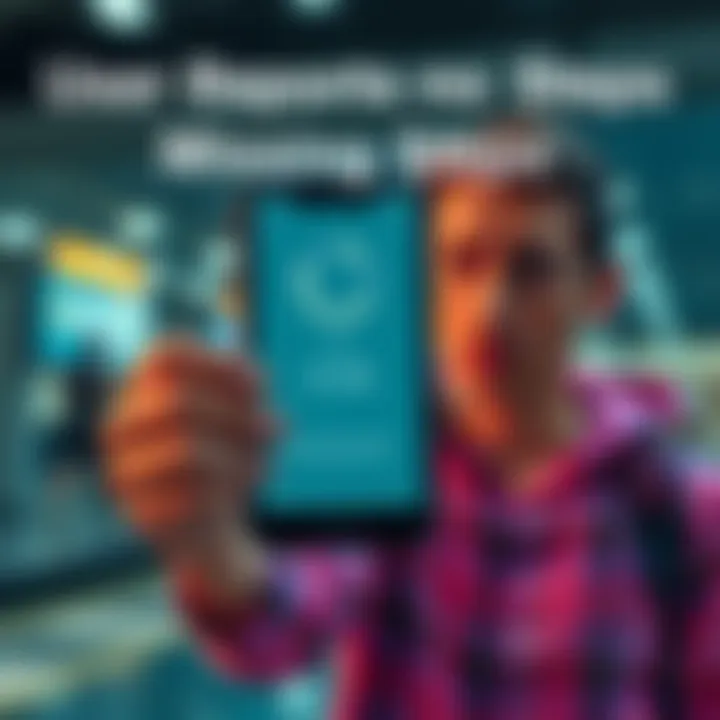 A smartphone displaying a fitness app with zero step count, while a person looks confused nearby, highlighting a possible tracking issue.