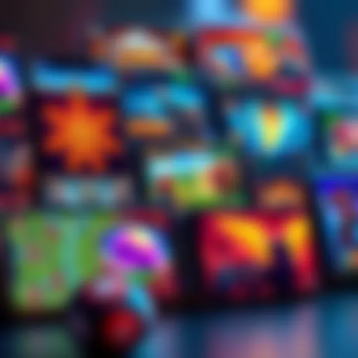 A collage of mobile screens displaying various cash reward gaming apps, showcasing vibrant graphics and gameplay
