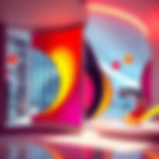 A vibrant and appealing modern design featuring bold colors and unique shapes that attract people's attention.
