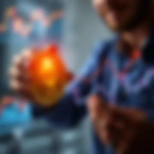 An investor showing a graphic of 1 ETH next to a growing financial chart, symbolizing future investment growth.