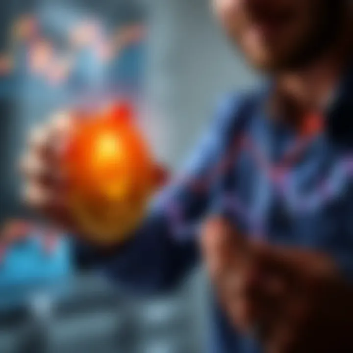 An investor showing a graphic of 1 ETH next to a growing financial chart, symbolizing future investment growth.