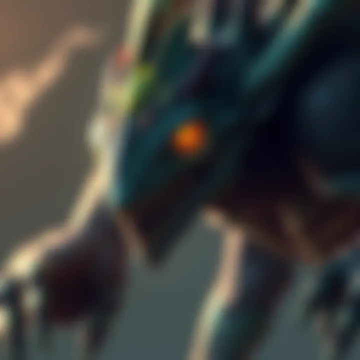 Illustration of the Morrei monster with unique features inspired by mythical origins, showcasing a blend of colors and textures.