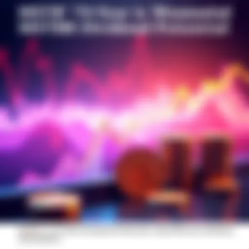 Illustration of a financial graph showing a stable trajectory alongside Bitcoin symbols and coins, symbolizing MSTR's dividend potential