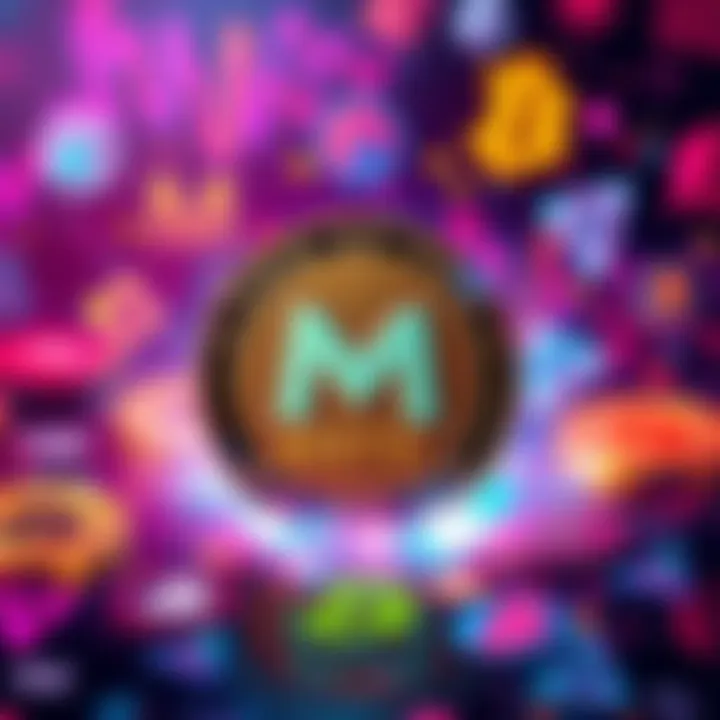 A digital token with MSTR branding against a backdrop of cryptocurrency symbols, showing excitement and controversy in the crypto community.