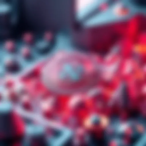 Visual representation of Nano cryptocurrency as a digital coin surrounded by symbols of organic demand and fixed supply, illustrating its decentralized nature.