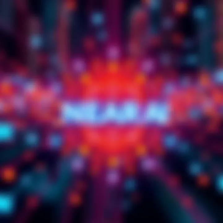 A vibrant representation of the NEAR AI logo surrounded by blockchain symbols, showcasing its role in Web3 innovation.