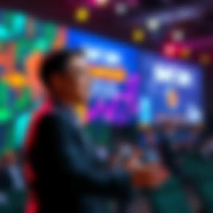 BitMart CEO Nenter Chow on stage at the DAT Summit in Hong Kong, sharing insights with industry leaders.