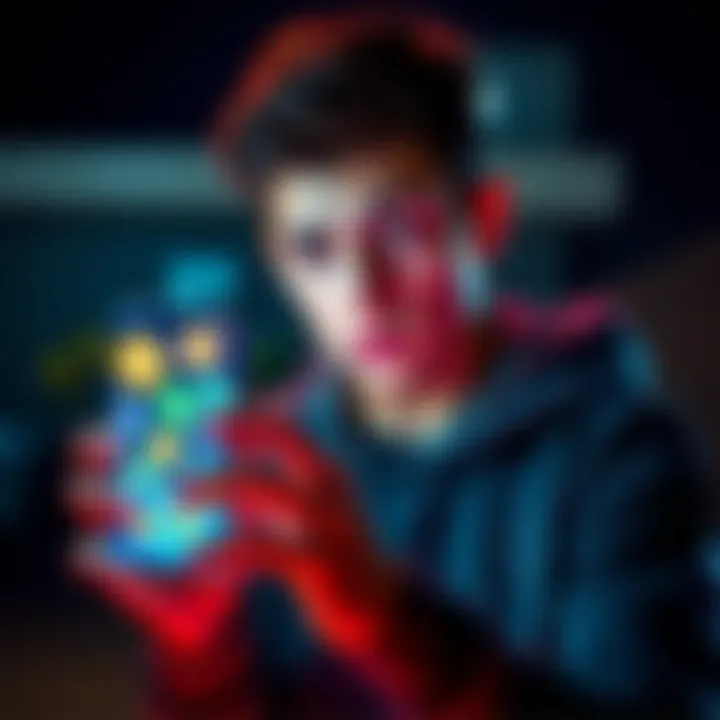 A young man holding a smartphone with cryptocurrency icons on the screen, looking conflicted, representing the betrayal of trust between family members.