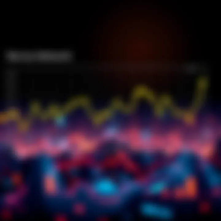 A line chart showing a significant drop in Nervos Network's market performance with worried investors in the background.