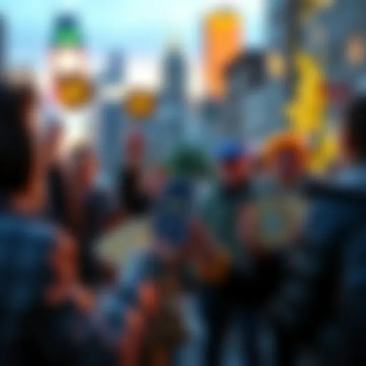 Residents of New York holding cryptocurrency as they celebrate receiving $12,000 in USDC from Coinbase's pilot program