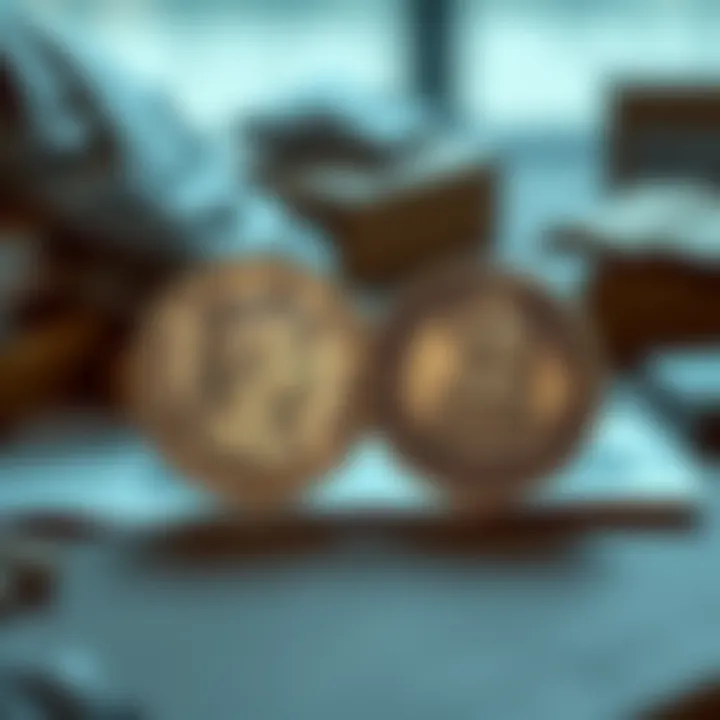 A close-up of two coins: Antiochos Hierax on the left and Lysimachus tetradrachm on the right, displayed on a table with packing materials.