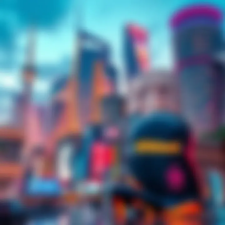 A digital representation of potential new landmarks showcasing modern buildings and structures in a vibrant cityscape