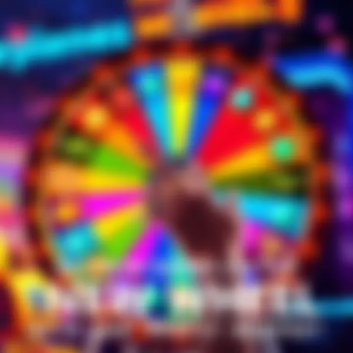 A colorful wheel showing various tokens and diamond icons, with a hand ready to spin it, representing the new token system in a gaming context.