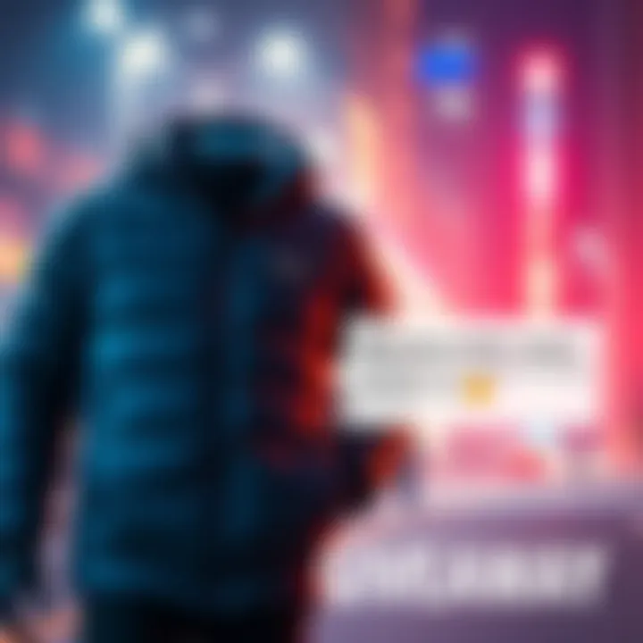 Stylish Nexo puffer vest displayed alongside a comment bubble for giveaway participation