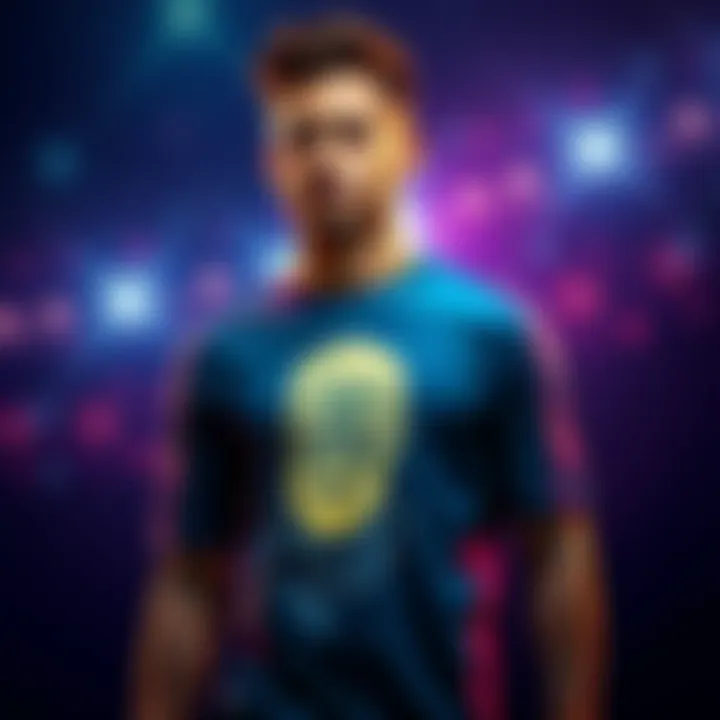 Neymar in a stylish Satoshi t-shirt, sparking interest in cryptocurrency and fashion