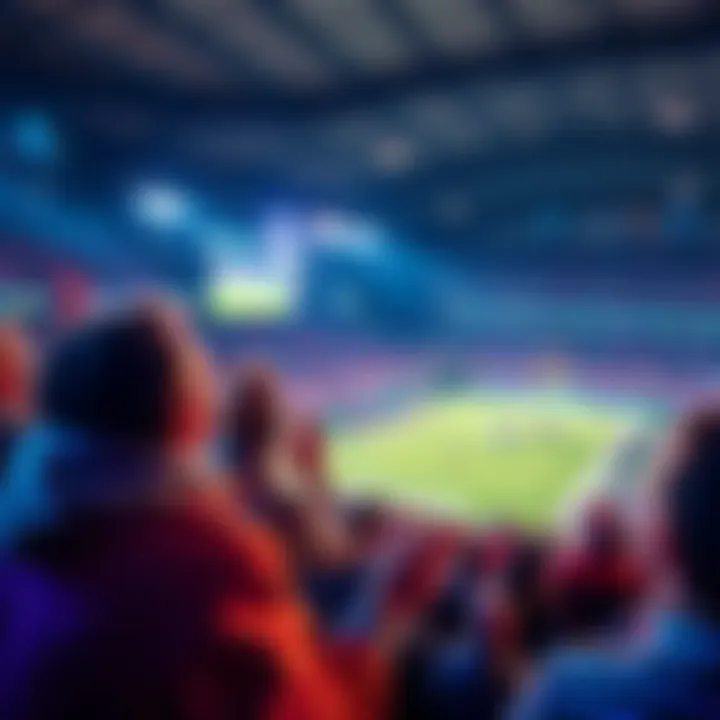 A vibrant scene showing football fans watching the Patriots-Seahawks game in stunning 4K HDR10 on Peacock, with excitement and cheer in the air.