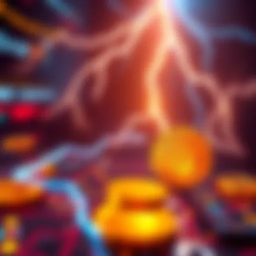 Representation of a peer-to-peer Bitcoin exchange platform using the Lightning Network, showing secure transactions between users with visual elements of privacy and technology.