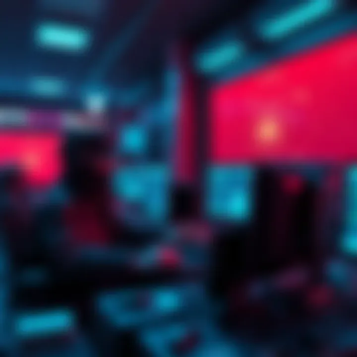 A dramatic scene of hackers working on computers, with digital screens showing cryptocurrency symbols and security breaches, illustrating a cyber attack