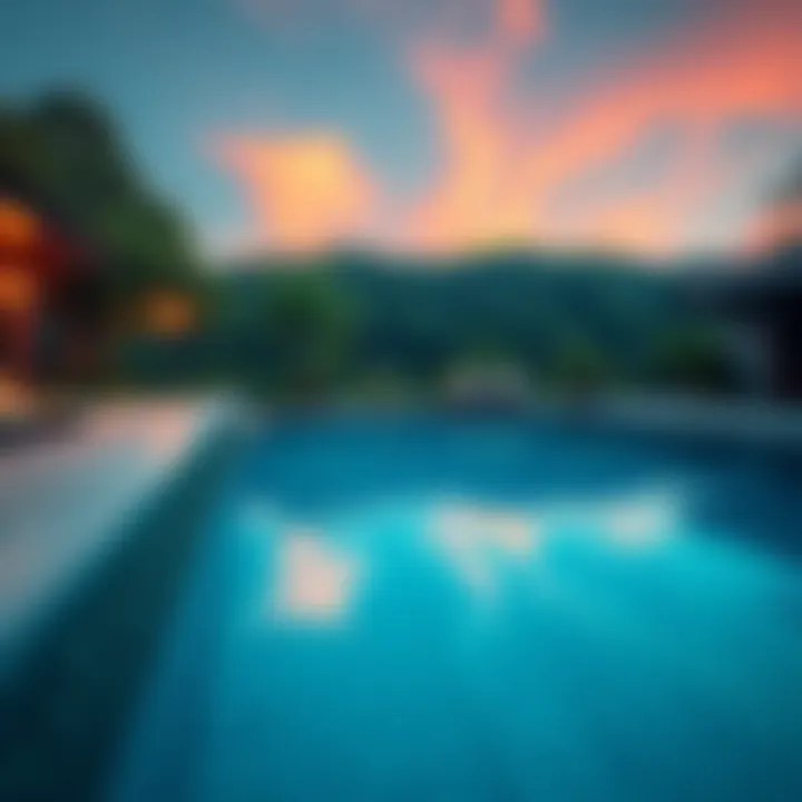 A serene OG pool with clear water, surrounded by greenery, reflecting the sky above, symbolizing its remaining existence in 2026.
