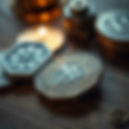 Old error coin on a wooden table A close-up view of a family error coin laid on a wooden table, showing its unique features and details for appraisal.