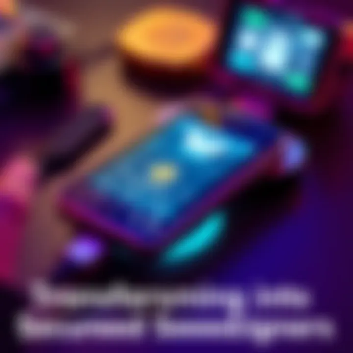 An old smartphone set up as a secure device for signing cryptocurrency transactions, with a digital display showing security features.
