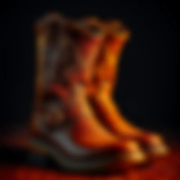 Old World Russet Harness Boots A pair of Old World Russet Harness boots showcasing their unique design and leather character