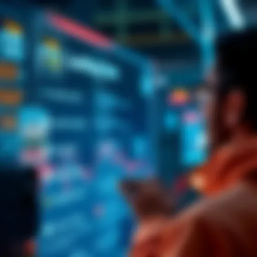 A person looking at options on a digital screen regarding the landmarks feature