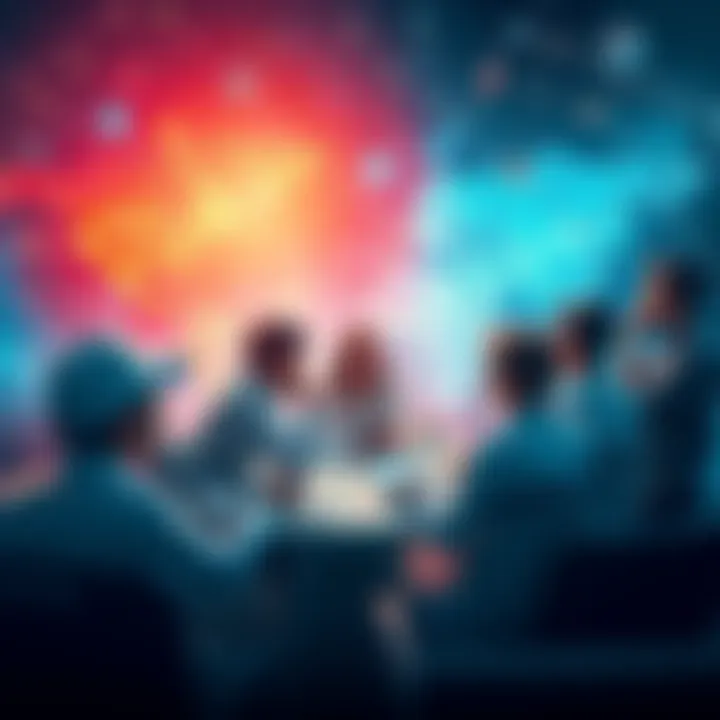 Visual representation of the Osmosis community discussing migration to Cosmos Hub, highlighting the themes of governance and ecosystem value.