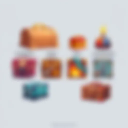 An illustration showing four different parcels labeled as common, rare, epic, and legendary, each with unique features to indicate their rarity.