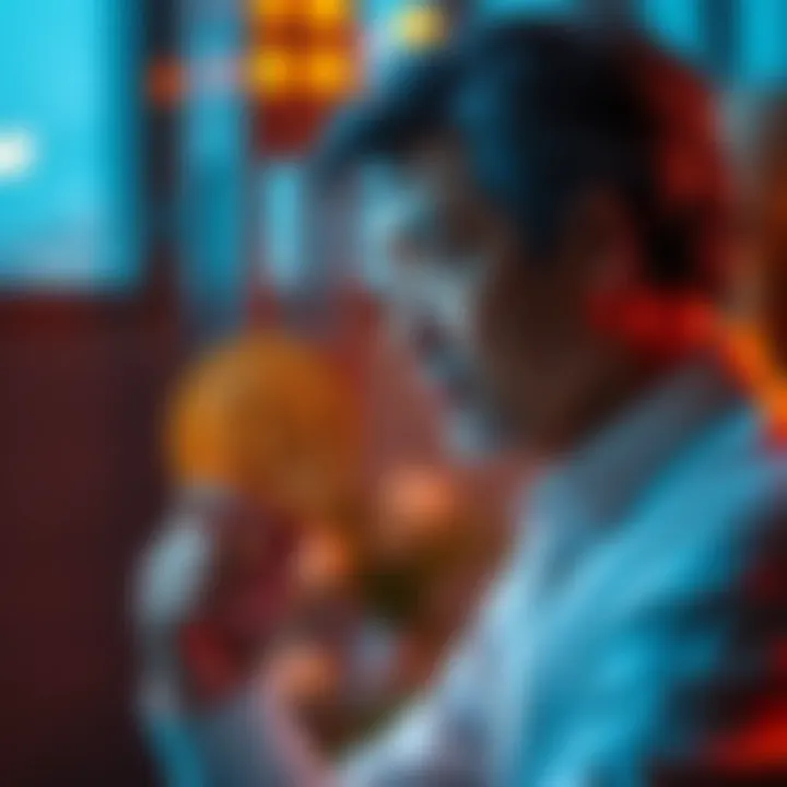 A thoughtful parent looking at a Bitcoin symbol while contemplating financial legacy for their children.