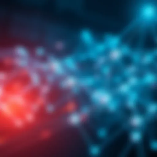 A visual representation of the PayByte blockchain showing a network of nodes connected with lines, symbolizing proof-of-work technology and focus on stability and sustainability.