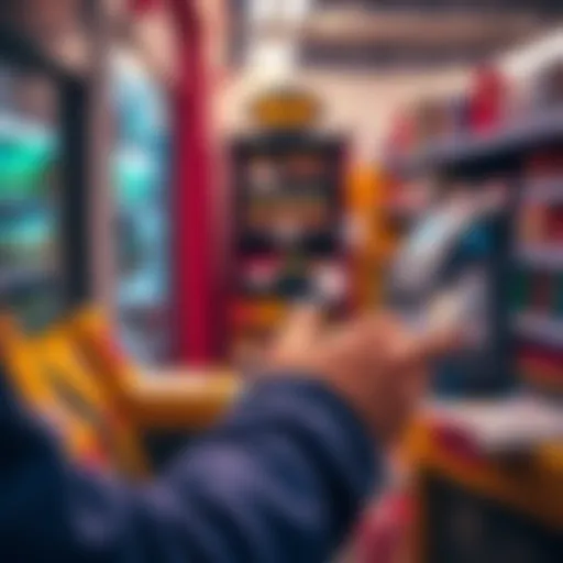 A person using a smartphone to make a payment with cryptocurrency at a store checkout