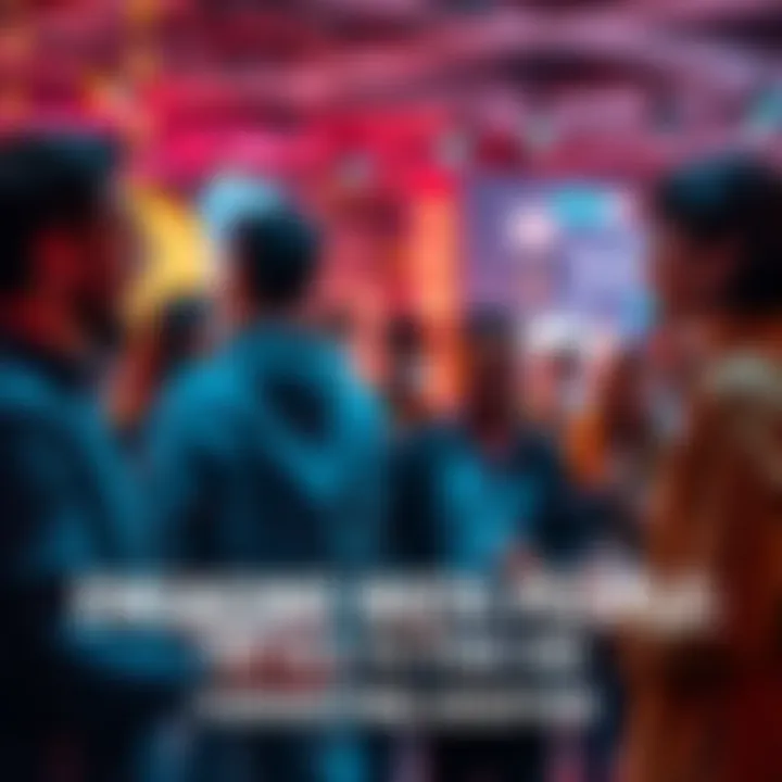 A group of individuals engaging in conversation about planning an event location