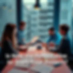 A group of people engaged in a discussion around a table with sketches and notes about project planning, reflecting on market opportunities and risks.