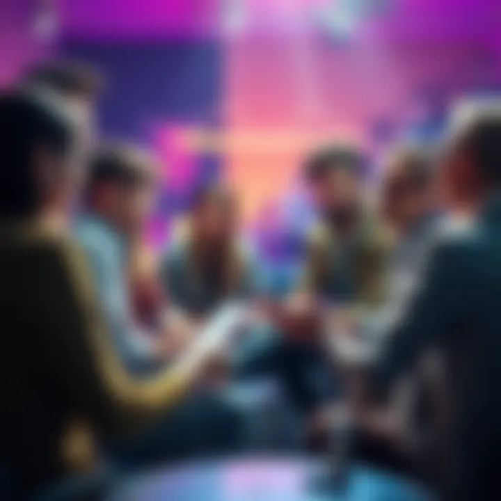 A group of people engaging in a discussion about upcoming projects, sharing ideas and insights