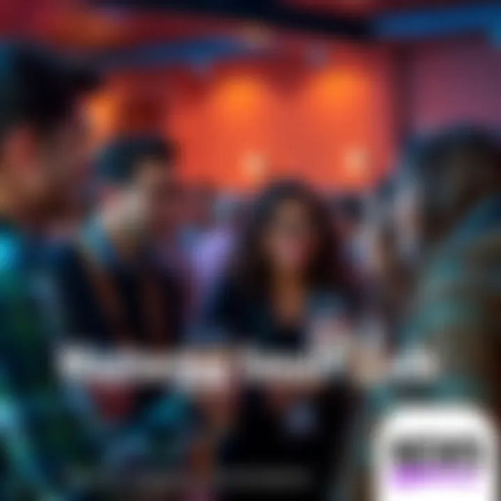 A group of people happily chatting at a social gathering, sharing smiles and laughter.