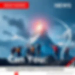 A group of diverse people striving towards a mountain peak, symbolizing the pursuit of potential and achievement.