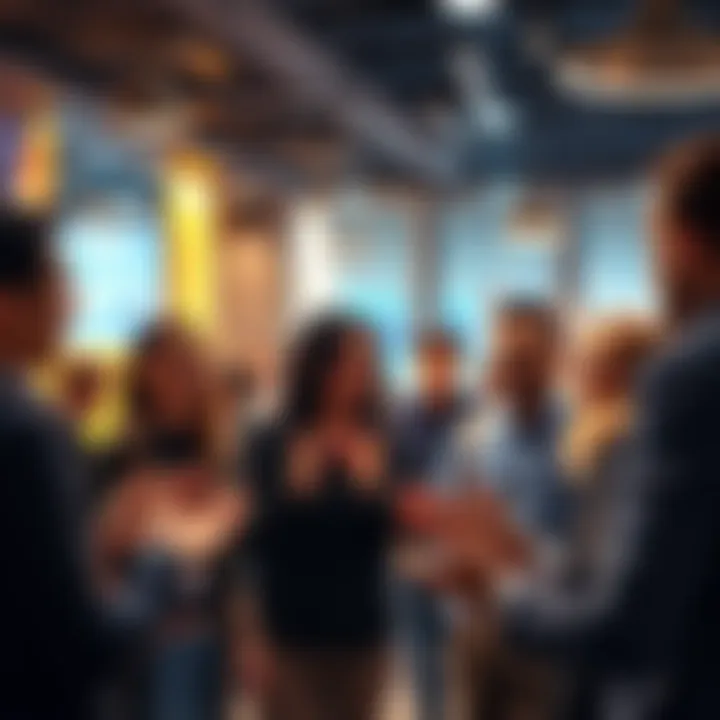 A group of people engaged in a lively discussion, showcasing the dynamics of modern communication with expressive gestures.