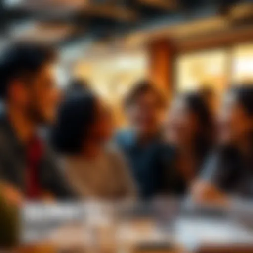 A group of people sharing laughter over funny stories in a casual online forum setting