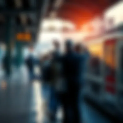 A group of people embracing and waving goodbye at a train station, expressing emotions during a farewell.