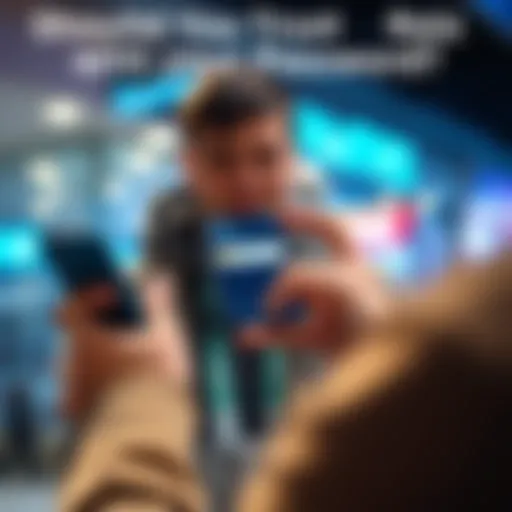 Individual looking at banking app while considering sharing password with Raiz