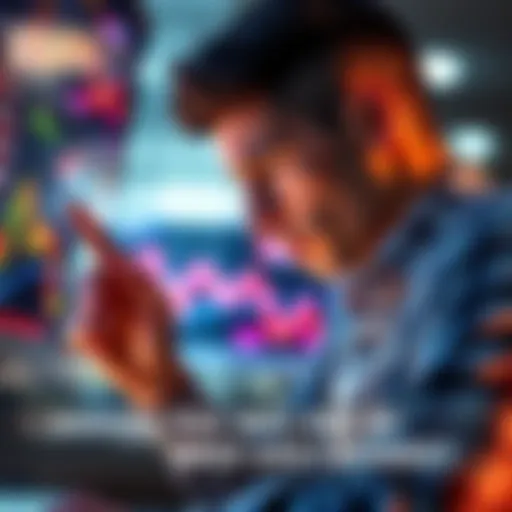 Individual studying stock market charts showing daily losses