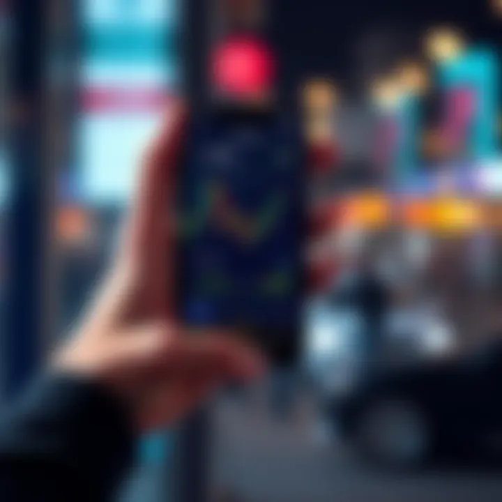 Person holding a smartphone with crypto charts A person looks at cryptocurrency charts on a smartphone, contemplating investment with limited funds.