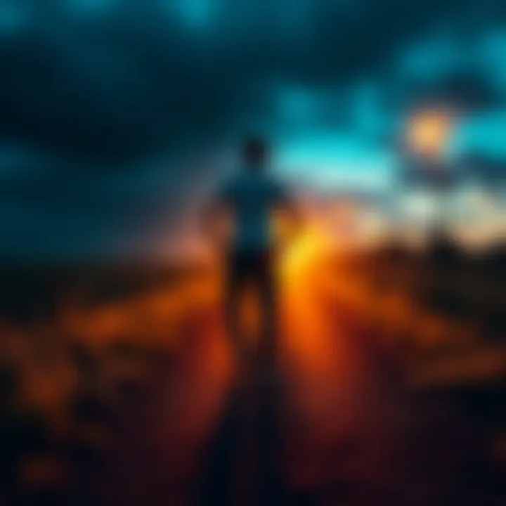 A person standing confidently on a path, ready to embrace new opportunities for self-improvement.