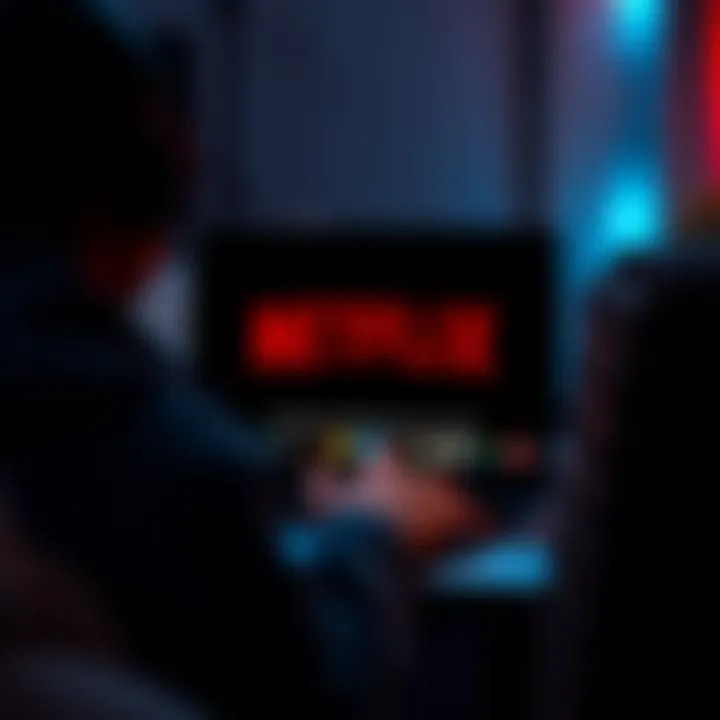 Person watching Netflix on a laptop Individual using a laptop to stream Netflix, showing signs of frustration due to VPN error message