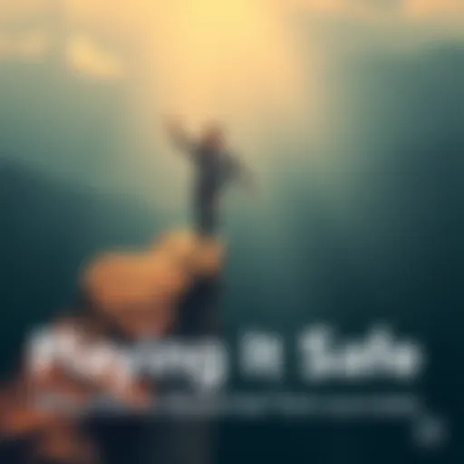 A person standing at the edge of a cliff, preparing to jump with a confident expression, symbolizing the importance of taking risks for success.